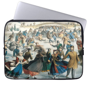 Jul i Victoriaepoken Central Park Currier & Ives Laptop Fodral