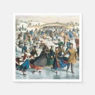 Jul i Victoriaepoken Central Park Currier & Ives Pappersservett