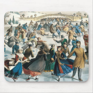 Jul i viktoriansk tid Central Park Currier & Ives Musmatta