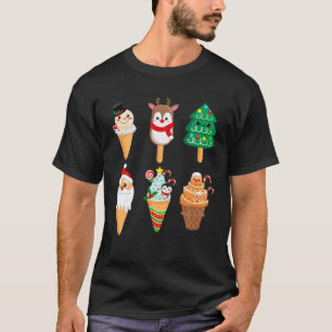 Jul Ice Cream Santa Friends jul Kids T Shirt