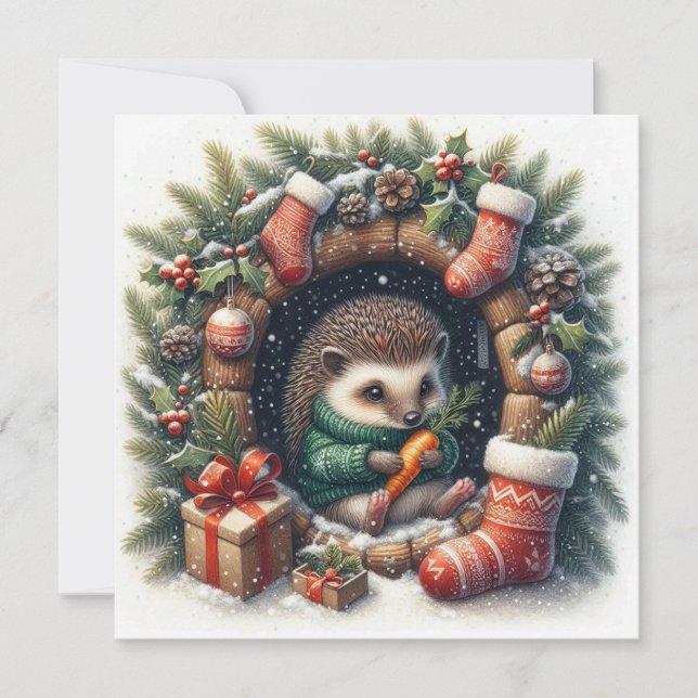 Jul Igel Greeting Card Julkort (Framsida)