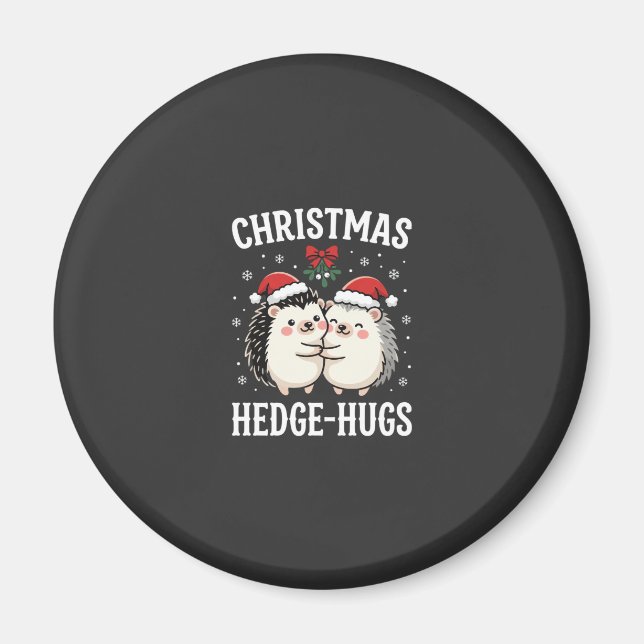 Jul Igel-Kramar Söt Igelkotts Högtid Magnet (Framsidan)
