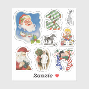 Jul igen, Tomte, Barn och Leksaker Klistermärken