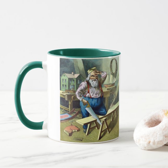 Jul igen, Tomte bygger leksaker såg Mugg (Med munk)