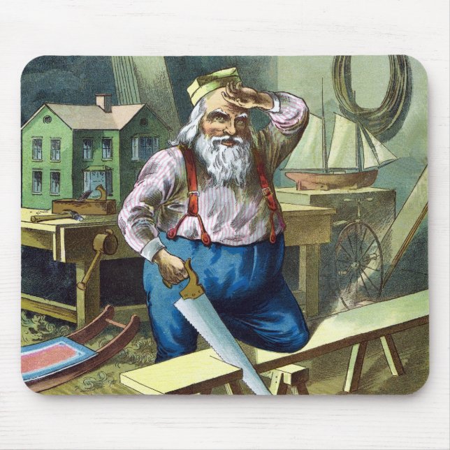Jul igen, Tomte bygger leksaker såg Musmatta (Framsidan)