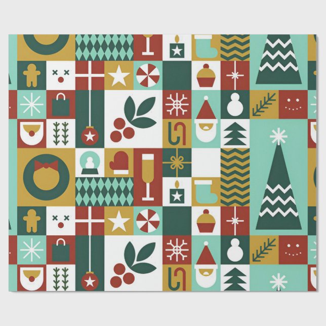 ✨ Jul-ikon presentpapper för julklappar  (Platt)