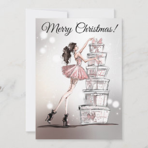 Jul-illustrationskort i Mode Inbjudningar