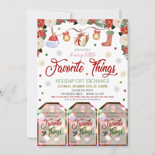 Jul-inbjudan om gift-utbyte inbjudningar (Framsida)