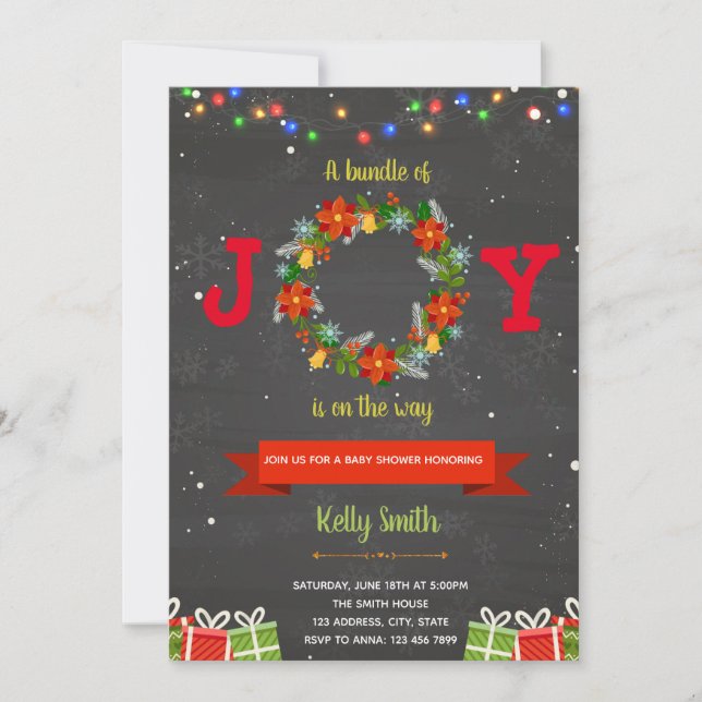 Jul - inbjudan till babydusch (Framsida)