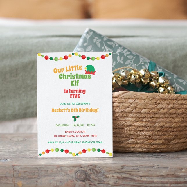 Jul - inbjudan till Elf Birthday (Skapare uppladdad)