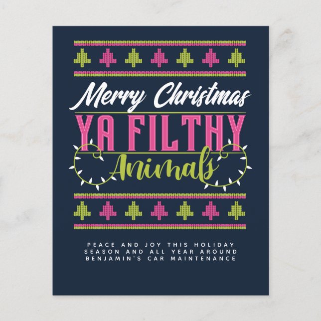 Jul- Inbjudan till fula tröjor på budget Årlig bre (Framsida)