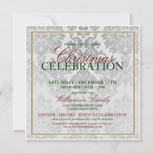 Jul-inbjudan till Middagsfesten i Firande Inbjudningar (Framsida)