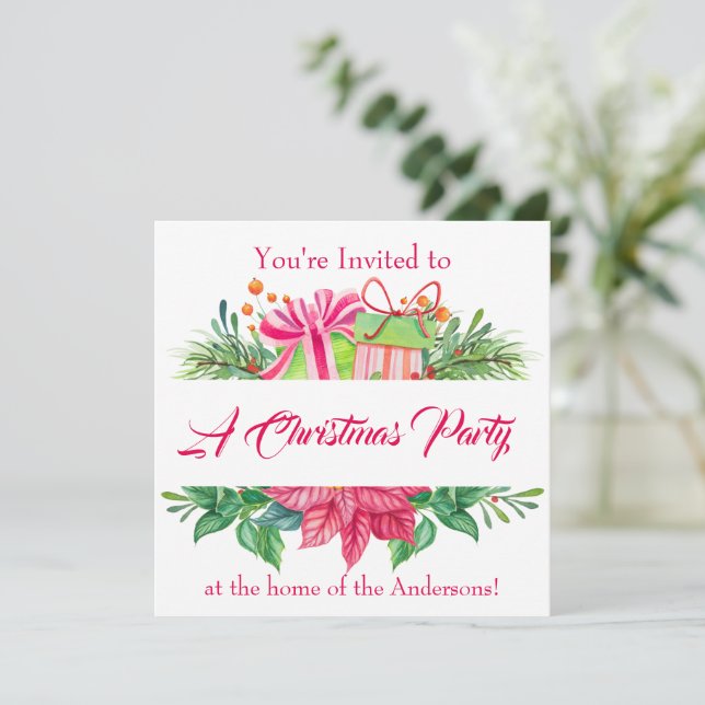 Jul-Inslag-jul-Party Inbjudningar (Stående Fram)