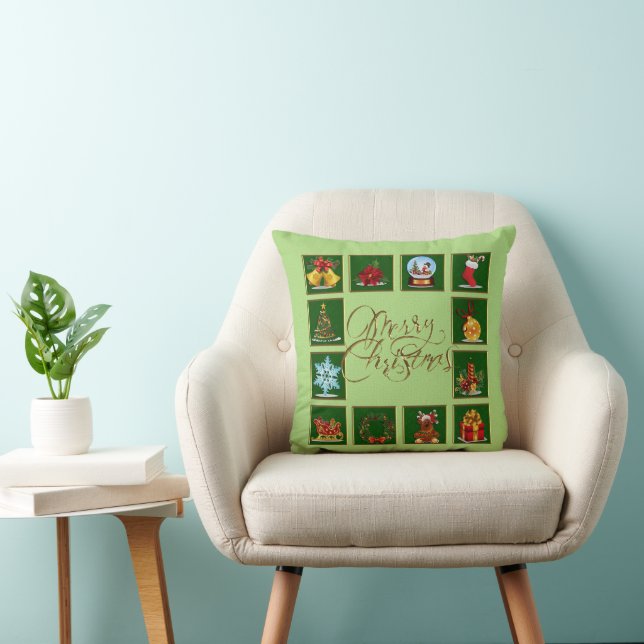 Jul Inslag Lime Green Dekorativ kudde (Stol)