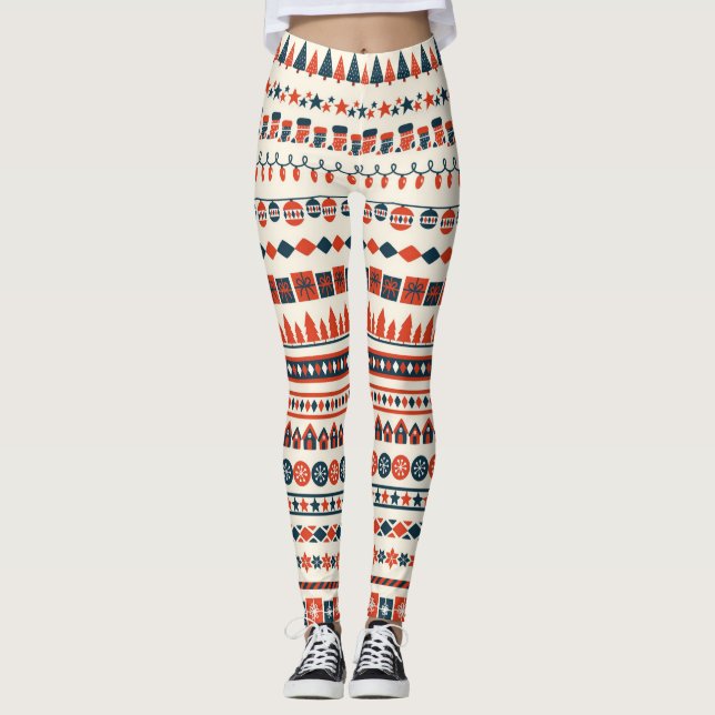 Jul Inslag Mönster Leggings (Framsida)