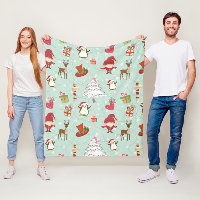 Jul Inslag Reindeer Elves Fleecefilt (På plats)