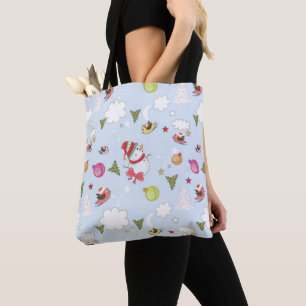 Jul Inslag Snögubbe Mönster Tote Bag Tygkasse