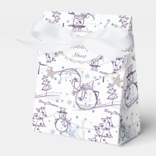 Jul Inslag Snögubbe Sketch Presentaskar (Framsidan Sidan)