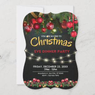 Jul Invitation Anpassningsbara Inbjudningar