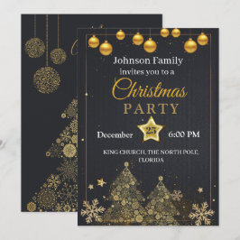 Jul Invitation | Guld Invitation Inbjudningar