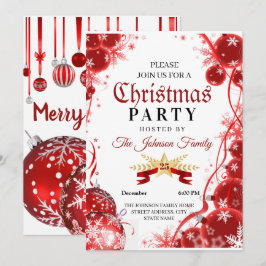 Jul Invitation | röd ornament Invitation Inbjudningar