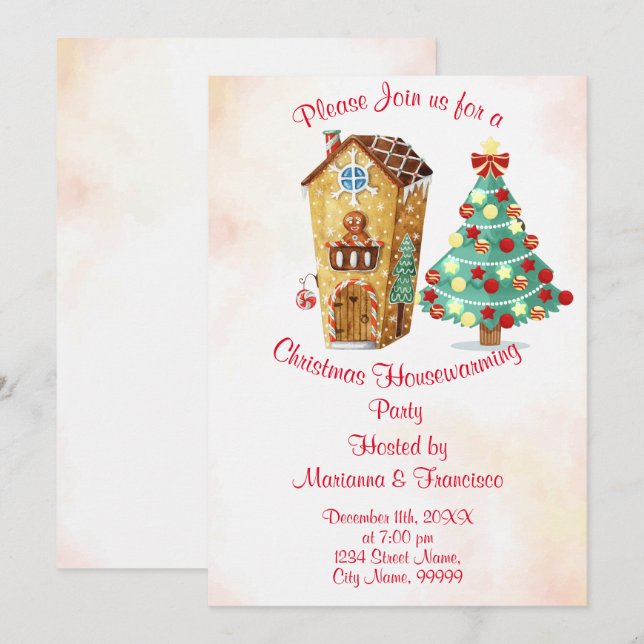 Jul Invitation till husvärmningsparty Inbjudningar (Fram/baksida)