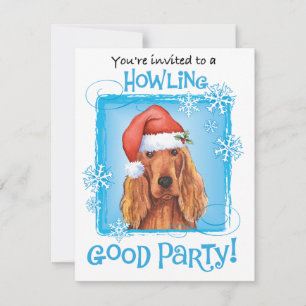 Jul Irish Setter-inbjudan Julkort