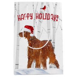 Jul Irish Setter med Birch Träd