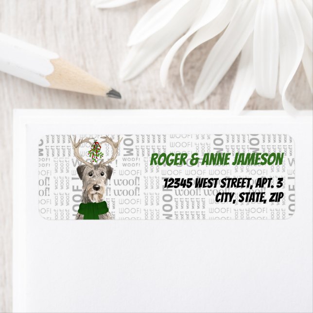 Jul Irish Wolfhound Älskare Returadress Etikett (Insitu)