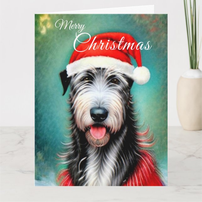 Jul Irish Wolfhound Card Kort (Framsida)