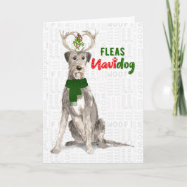 Jul Irish Wolfhound Hund Fleas NaviDOG Helgkort