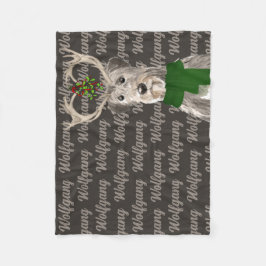 Jul Irish Wolfhound med Hund Namn Fleecefilt