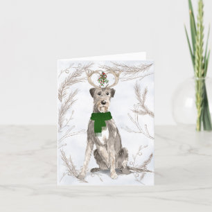 Jul Irish Wolfhound och Botaniskt Gräs Helgkort
