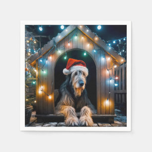 Jul Irish Wolfthund i Doghouse Pappersservett