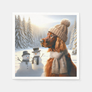 Jul - irländskt brev med Snögubbar Pappersservett