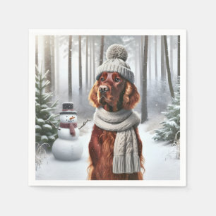 Jul - irländskt brev med Snögubbe Pappersservett
