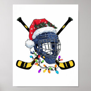 Jul Ishockeyhjälm Tomte Xmas Poster
