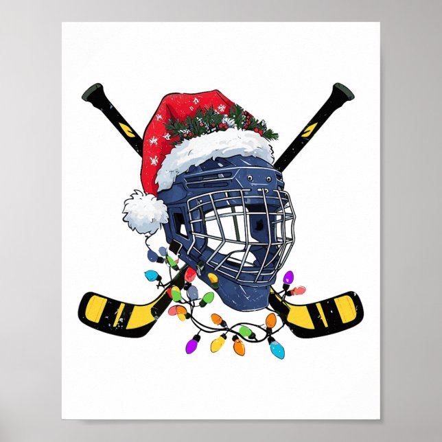 Jul Ishockeyhjälm Tomte Xmas  Poster (Framsidan)