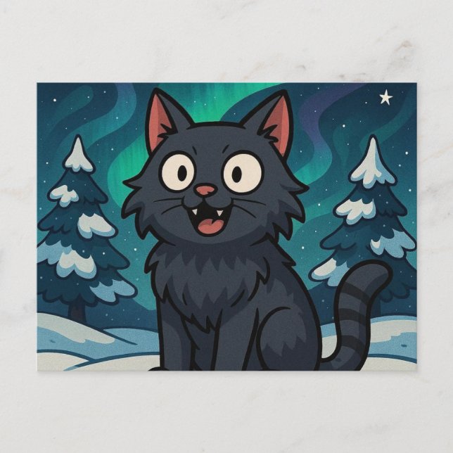 Jul Isländsk Jull katt  Helg Vykort (Framsida)