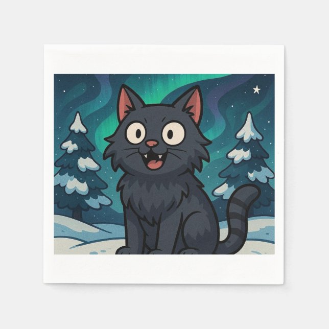 Jul Isländsk Jull katt  Pappersservett (Framsidan)