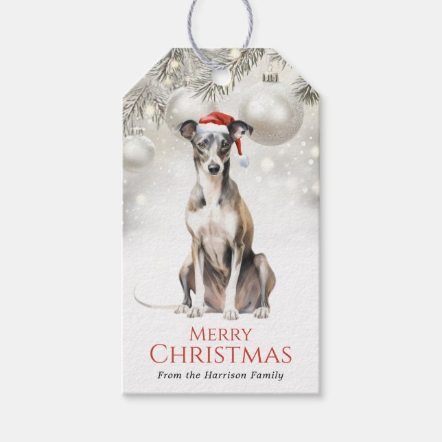 Jul Italiensk Mops Hund Presentkort Presentetikett (Framsidan)