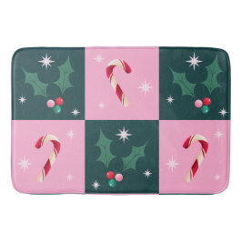 Jul Ivy, Candy cane med Stars Checkerboard Badrumsmatta