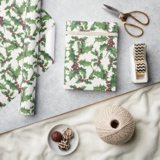 Jul Ivy Papper på Benvit Presentpapper