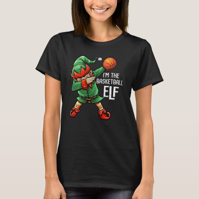 Jul: Jag är Basketball Elf-familjen matchande B T Shirt (Framsida)