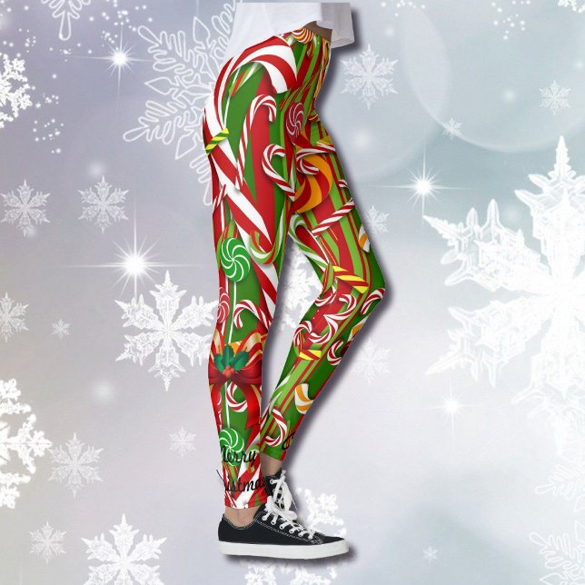 Jul Jag gillar Candy Leggings Red Grönt Byxor (Skapare uppladdad)