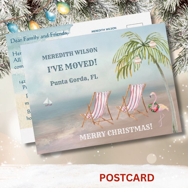 Jul Jag har Flyttat Ocean Beach Budget Move Meddelande Vykort (Skapare uppladdad)