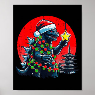 Jul Japansk Monster Santa Stjärna Xmas Kvinnor K Poster