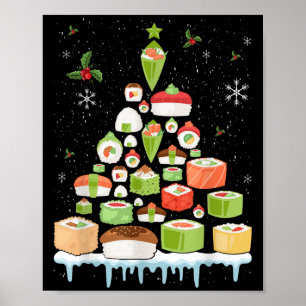 Jul japansk sushi julgran Holiday Pyjamas  Poster