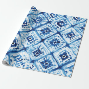 Jul Japansk tie Dye Shibori Mönster Helgdag Presentpapper