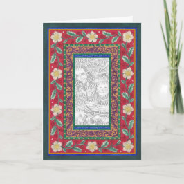 Jul~-järnek och HelleborePhotoframe kort